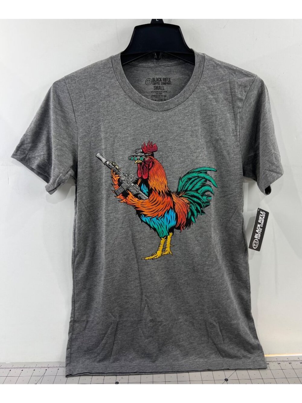 Black Rifle Coffee Company Tacticock Graphic T-Shirt Heather Gray Sz. S Men’s